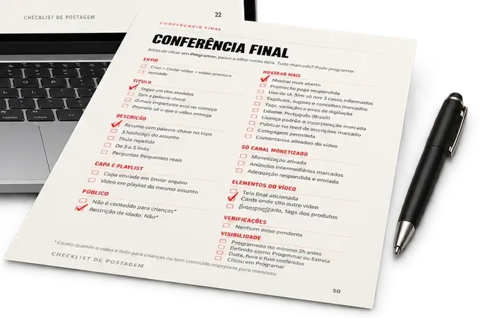 Folha de Conferência Final com os itens marcados