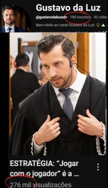 Canal de Gustavo da Luz com 790 inscritos e um vídeo com 276 mil visualizações